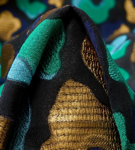 Jacquard Lurex Şeffaf Raven Siyah&Jolly Yeşil